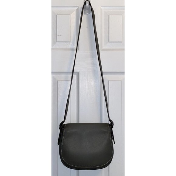 Genuine Coach Crossbody Saddle Bag No SD-20115 Gray Glove Tanned leather - Picture 2 of 12